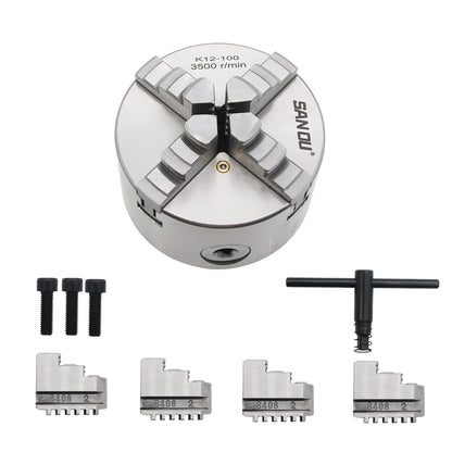 K12-100 Lathe Chuck 4 Jaw 4 inch 4-Jaw Self Centering Lathe Chuck