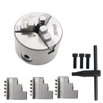 K11-80 Lathe Chuck 3 Jaw 80mm Self Centering Mini Lathe Chuck