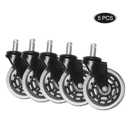 5pcs 3" Office Chair Casters Heavy Duty Wheels 360 Degree Wheel Replacement for Furniture Chair
