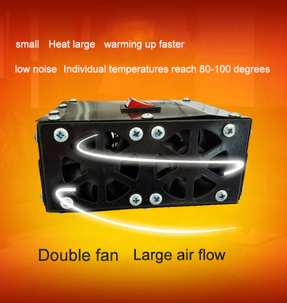 24V 400W Car Defroster Car Heater Fan 2 Air Outlet 80℃ Winter Warmer for RV Motorhome Trailer Truck