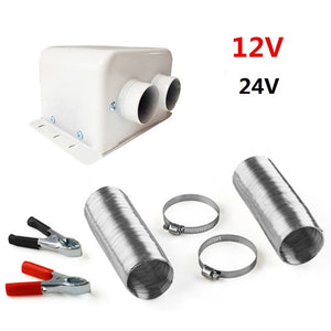 400W 24V Car Defroster Car Heater Fan 2 Air Outlet 90℃Winter Warmer w/Leakage Protection Switch