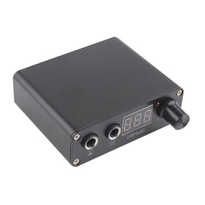 Mini USB Tattoo Power Supply Portable Design with LCD Display Screen Black