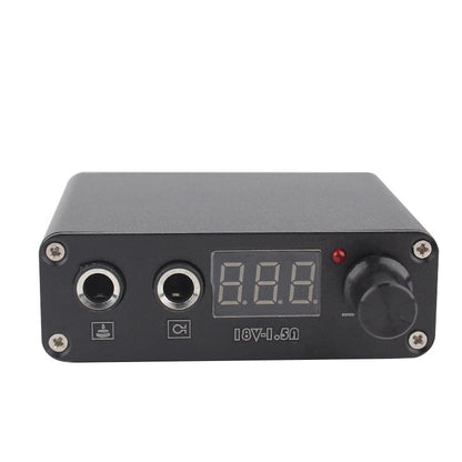 Mini USB Tattoo Power Supply Portable Design with LCD Display Screen Black