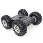 4WD Smart Robot RC Car Chassis Kit Aluminum Alloy Black Wheels + 12V Motors without Encoder C3