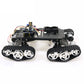 4WD Robot Tank Chassis Kit Black Chassis + Joystick Control + 4pcs 12V 300RPM Motors with Encoder