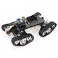 4WD Robot Tank Chassis Kit Black Chassis + Joystick Control + 4pcs 12V 300RPM Motors with Encoder