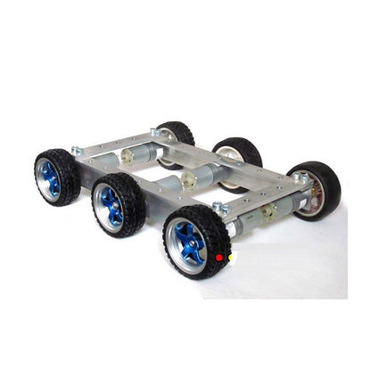 6WD Smart RC Car Chassis Kit Aluminum Alloy Frame + 12V Motors for DIY 7kg Load Capacity Unassembled