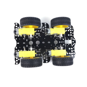 HJ-4WD Smart RC Car Chassis 2-Tier Line Tracking Obstacle Avoidance Robot Car Chassis Unassembled