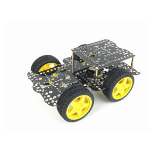 HJ-4WD Smart RC Car Chassis 2-Tier Line Tracking Obstacle Avoidance Robot Car Chassis Unassembled