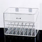 Lipstick Organizer Clear Lipstick Holder Makeup Organizer Box with Removable 24-Grid Shelf