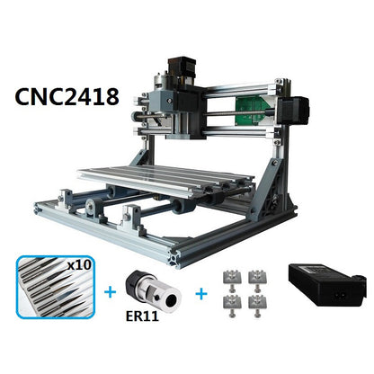 Mini CNC Engraving Machine Laser Engraver 240*180*45mm CNC2418 GRBL Unfinished 2418ER+7W Laser
