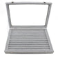 L Jewelry Display Tray Jewelry Display Case Earrings Rings Velvet Organizer Clear Glass Lid +12Grids
