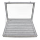 L Jewelry Display Tray Jewelry Display Case Earrings Rings Velvet Organizer Clear Glass Lid +12Grids