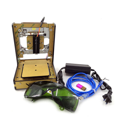 1W Mini Engraving Machine Mini Laser Engraver Printer 38*38mm Engraving Area 1000mW Unfinished