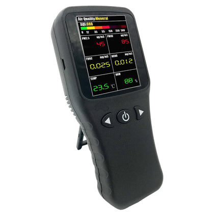 6 In 1 Air Quality Monitor PM2.5 PM10 TVOC Formaldehyde Temperature Humidity Detector