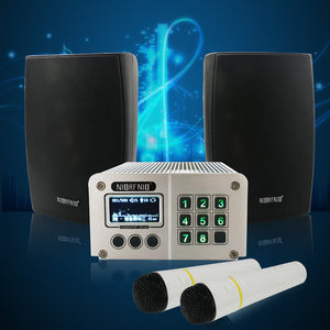 NIO-CD1000 FM Broadcast Transmitter Kit Main Host with Two Wireless Microphones &amp; Two Speakers