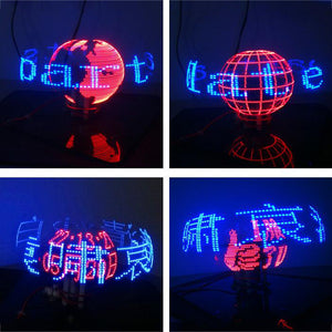 Biaxial DIY Rotating POV LED Kit 56-LEDs Per Axis POV LED Parts Unfinished + Downloader