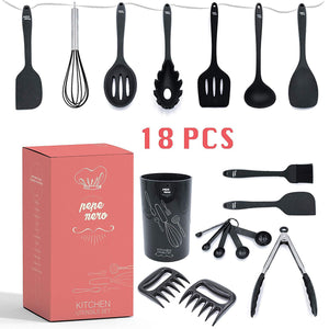 18pcs/Set Silicon Cooking Utensil Set with Holder Silicone Kitchenware Set with Gift Box