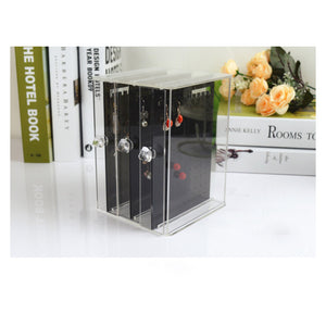 3-Drawer Acrylic Earring Display Stands Jewelry Display Stand w/ Black Panels for 108 Pairs Earrings
