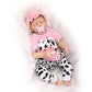 NPK Reborn Baby Dolls Silicone Soft Girl Toy 22 Inch 55cm Pink Cow Eyes Closed
