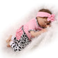 NPK Reborn Baby Dolls Silicone Soft Girl Toy 22 Inch 55cm Pink Cow Eyes Closed