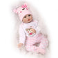 NPK Reborn Baby Doll Silicone Girl Toy Soft Toddler Girl Gift Doll Toys Pink