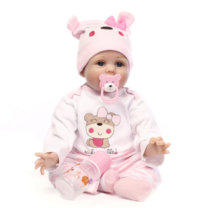 NPK Reborn Baby Doll Silicone Girl Toy Soft Toddler Girl Gift Doll Toys Pink