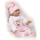 NPK Reborn Baby Doll Silicone Girl Toy Soft Toddler Girl Gift Doll Toys Pink
