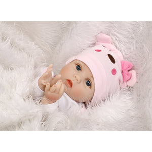 NPK Reborn Baby Doll Silicone Girl Toy Soft Toddler Girl Gift Doll Toys Pink