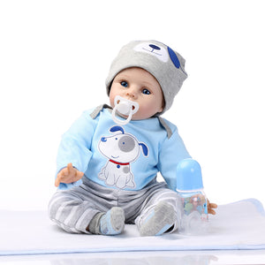 22Inch NPK Reborn Baby Dolls Silicone Soft Newborn Baby Boy Christmas Toys Gift 9042-2