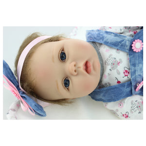 22'' NPK Reborn Baby Dolls Silicone Lifelike Newborn Baby Girl Dolls for Girls Birthday Gifts LUCY-B