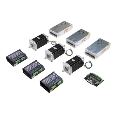 Nema34 Kit 3Axis (3 34HS9840 Stepper Motors+3 DM860A Drivers+3 350W-60V Power Supply+Breakout Board)