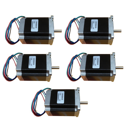 5pcs Nema 23 Stepper Motor 23HS8430 270oz.in 1.9NM Single Shaft 76mm 3A CNC Router Stepper Motor Kit