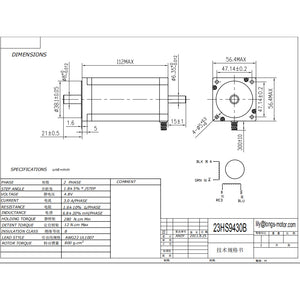 3Axis Nema23 Kit (3 23HS9430B Motors Dual Shaft+3 DM542A Drivers+350W-36V Power Supply+Breakout Board)