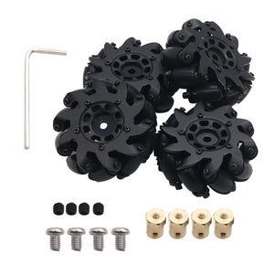 4pcs/Set 60mm Mecanum Wheels Aluminum Alloy Omini Wheel with Coupling for 4WD Robot Car