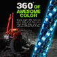 2pcs 5FT/1.5M RGB LED Whip 360° Spiral &amp; Quick Release Base Remote Control for ATV UTV NA101