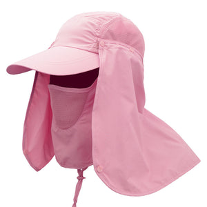 Outdoor Sun Hat with Neck Flap for Men 360° UV Protection Removable Neck Flap Fishing Hunting Hiking