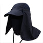 Outdoor Sun Hat with Neck Flap for Men 360° UV Protection Removable Neck Flap Fishing Hunting Hiking