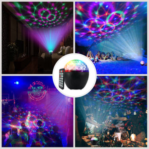 16-Color LED Stage Lights Bluetooth Speaker Crystal Magic Ball Light Remote Control USB 5V Recharge