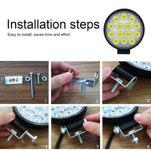 1pc 42W 4200LM Round Off-road Spotlight LED Work Light for Truck Jeep ATV SUV Boat Most Vehicles