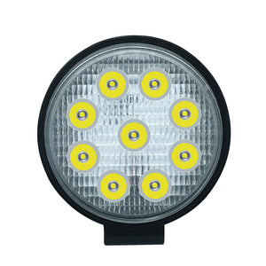 1pc 27W 2700LM Round Off-road Spotlight LED Work Light for Truck Jeep ATV SUV Boat Yacht