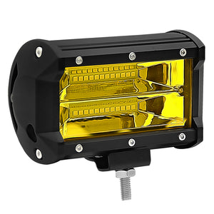 1pc 5" 72W Yellow Light Off-Road Spotlight LED Work Light for Truck SUV Vehicles Boats Lighting