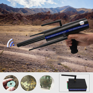 AKS Long Range Gold Metal Detector Gems Diamond Finder Black w/ Six Antennas Cardboard Box Packing