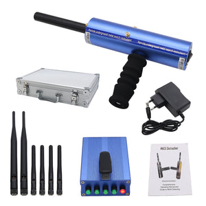 AKS Long Range Gold Metal Detector Gems Diamond Finder Blue w/ Six Antennas Aluminum Carry Case
