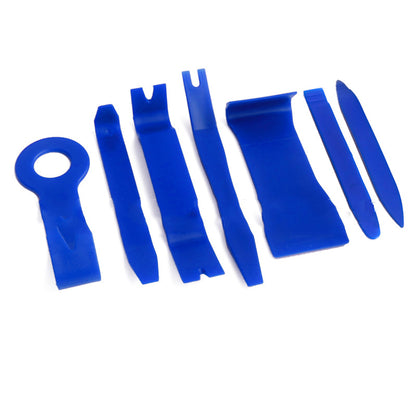 7pcs Blue Car Trim Removal Tool Set Kit for Audio System Panel Dashboard Thick PE Bag Packing