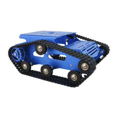 Tracked Tank Chassis CNC RC Tank Chassis Aluminum Alloy for Arduino DIY Unfinished Blue
