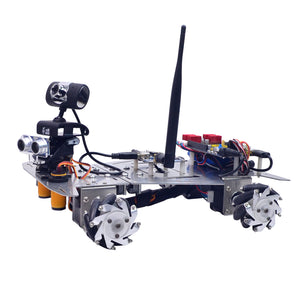 4WD WiFi Smart Robot Car Kit Camera 640*480 60mm Mecanum Wheels Unfinished WiFi + Bluetooth Version