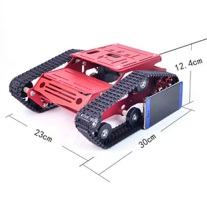 Tracked Tank Chassis CNC RC Tank Chassis Aluminum Alloy for Arduino DIY Unfinished Wine Red