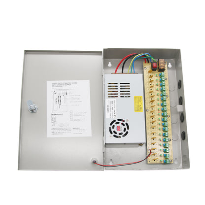 12V 20A 18-Channel CCTV Security Camera Power Supply Distribution Box Multiple Protections