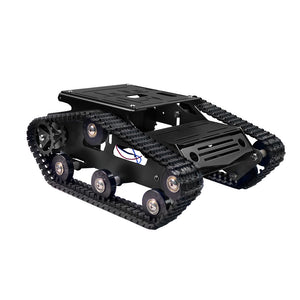 Tracked Tank Chassis CNC RC Tank Chassis Aluminum Alloy for Arduino DIY Unfinished Black